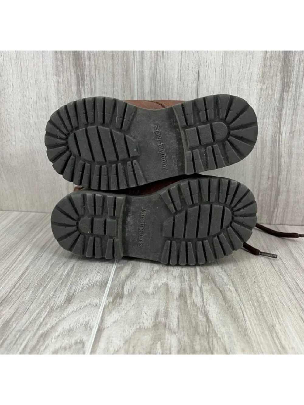Jumping Jacks Boots Kids Toddler 6.5 M Vintage Brown Leather Moc Toe Work Boots